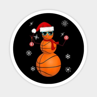 Basketball Snowman Santa Claus - Christmas Hat Funny Baller Magnet